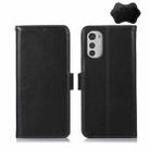 For Motorola Moto E32 4G Crazy Horse Top Layer Cowhide Leather Phone Case(Black) - 1
