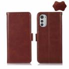 For Motorola Moto E32 4G Crazy Horse Top Layer Cowhide Leather Phone Case(Brown) - 1