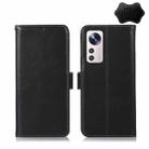 For Xiaomi 12 Lite Crazy Horse Top Layer Cowhide Leather Phone Case(Black) - 1