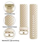 For FITBIT Charge 3 Official Pattern Metallic Watch Band(Champagne Gold) - 1