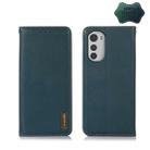 For Motorola Moto E32 4G KHAZNEH Nappa Top Layer Cowhide Leather Phone Case(Green) - 1