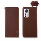 For Xiaomi 12 Lite KHAZNEH Nappa Top Layer Cowhide Leather Phone Case(Brown) - 1