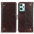For OnePlus CE 2 Lite 5G Copper Buckle Nappa Texture Leather Phone Case(Coffee) - 1