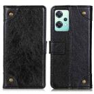 For OnePlus CE 2 Lite 5G Copper Buckle Nappa Texture Leather Phone Case(Black) - 1