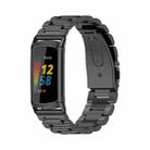 For Fitbit Charge5 Mijobs Stainless Steel Metal Watch Band(Black) - 1
