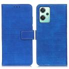 For OnePlus CE 2 Lite 5G Magnetic Crocodile Texture Horizontal Flip Leather Phone Case(Blue) - 1