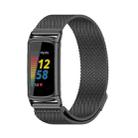 For Fitbit Charge5 Mijobs Magnetic Metal Watch Band(Black) - 1