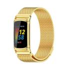 For Fitbit Charge5 Mijobs Magnetic Metal Watch Band(Gold) - 1