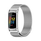 For Fitbit Charge5 Mijobs Magnetic Metal Watch Band(Silver) - 1