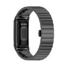 For Fitbit Charge5 Mijobs Bamboo Stainless Steel Metal Watch Band(Black) - 1