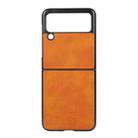 For Samsung Galaxy Z Flip3 5G Two-color Calf Texture PU Phone Case(Brown) - 1