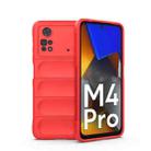 For Xiaomi Poco M4 Pro 4G Magic Shield TPU + Flannel Phone Case(Red) - 1