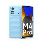 For Xiaomi Poco M4 Pro 4G Magic Shield TPU + Flannel Phone Case(Light Blue) - 1