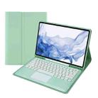 T800B-A Touch Pad Detachable Bluetooth Keyboard Leather Tablet Case For Samsung Galaxy Tab S8+/S7+/S7 FE(Mint Green) - 1