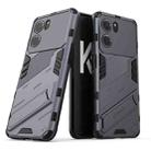 For OPPO K10 5G China Punk Armor 2 in 1 PC + TPU Shockproof Phone Case with Invisible Holder(Grey) - 1