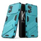 For OPPO K10 Pro 5G China Punk Armor 2 in 1 PC + TPU Shockproof Phone Case with Invisible Holder(Blue) - 1
