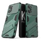 For OPPO K10 Pro 5G China Punk Armor 2 in 1 PC + TPU Shockproof Phone Case with Invisible Holder(Green) - 1