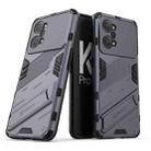 For OPPO K10 Pro 5G China Punk Armor 2 in 1 PC + TPU Shockproof Phone Case with Invisible Holder(Grey) - 1