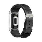 For Fitbit Charge5 Mijobs TPU + Leather Watch Band(Black+Silver) - 1