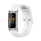 For Fitbit Charge 5 Mijobs Soft Silicone  Watch Band(White+Silver) - 1