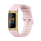 For Fitbit Charge 5 Mijobs Soft Silicone  Watch Band(Pink+Gold) - 1