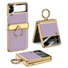 For Samsung Galaxy Z Flip3 5G GKK Integrated Plating + Leather Flip Phone Case(Dream Purple) - 1