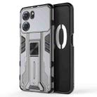 For OPPO K10 5G Supersonic PC + TPU Shock-proof Protective Phone Case with Holder(Grey) - 1