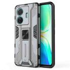 For vivo S15e Supersonic PC + TPU Shock-proof Protective Phone Case with Holder(Grey) - 1