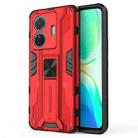 For vivo S15e Supersonic PC + TPU Shock-proof Protective Phone Case with Holder(Red) - 1