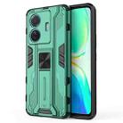 For vivo S15e Supersonic PC + TPU Shock-proof Protective Phone Case with Holder(Green) - 1