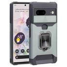 For Google Pixel 7 5G Sliding Camera Cover Design PC + TPU Phone Case(Dark Green) - 1