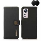 For Xiaomi 12 Lite KHAZNEH Custer Genuine Leather RFID Phone Case(Black) - 1
