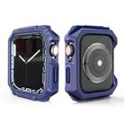 Carbon Fiber Contrast Color Protective Case For Apple Watch Series 9 / 8 / 7 41mm(Blue) - 1