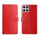 For Honor X8 Y Stitching Horizontal Flip Leather Phone Case(Red) - 1