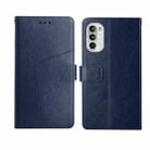For Motorola Moto G82 Y Stitching Horizontal Flip Leather Phone Case(Blue) - 1