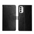 For Motorola Moto G82 Y Stitching Horizontal Flip Leather Phone Case(Black) - 1