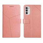 For Motorola Moto G82 Y Stitching Horizontal Flip Leather Phone Case(Rose Gold) - 1