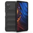 For Xiaomi Poco X4 Pro 5G Magic Shield TPU + Flannel Phone Case(Black) - 1