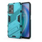 For OnePlus Nord CE 2 Lite 5G/Realme 9 Pro Punk Armor 2 in 1 Shockproof Phone Case with Invisible Holder(Blue) - 1