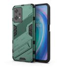 For OnePlus Nord CE 2 Lite 5G/Realme 9 Pro Punk Armor 2 in 1 Shockproof Phone Case with Invisible Holder(Green) - 1