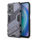 For OnePlus Nord CE 2 Lite 5G/Realme 9 Pro Punk Armor 2 in 1 Shockproof Phone Case with Invisible Holder(Grey) - 1
