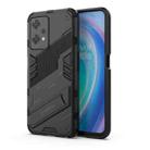 For OnePlus Nord CE 2 Lite 5G/Realme 9 Pro Punk Armor 2 in 1 Shockproof Phone Case with Invisible Holder(Black) - 1