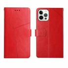 For iPhone 14 Pro Y Stitching Horizontal Flip Leather Phone Case (Red) - 1