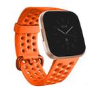 For FITBIT Versa 2 Breathable Silicone Watch Band, Size: Large(Orange) - 1