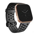 For FITBIT Versa 2 Breathable Silicone Watch Band, Size: Large(Black) - 1