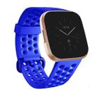 For FITBIT Versa 2 Breathable Silicone Watch Band, Size: Large(Blue) - 1