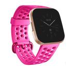 For FITBIT Versa 2 Breathable Silicone Watch Band, Size: Large(Rose Red) - 1