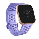 For FITBIT Versa 2 Breathable Silicone Watch Band, Size: Large(Light Purple) - 1