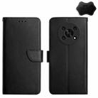 For Honor Magic4 Lite 5G Genuine Leather Fingerprint-proof Horizontal Flip Phone Case(Black) - 1