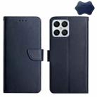 For Honor X8 Genuine Leather Fingerprint-proof Horizontal Flip Phone Case(Blue) - 1